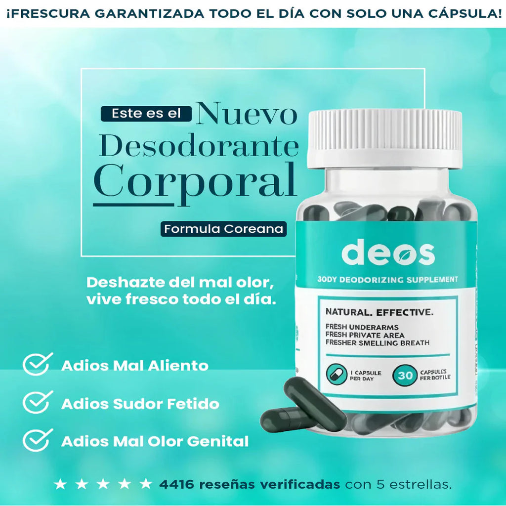 DEOS® - CAPSULAS CONTRA EL MAL ALIENTO - FRESCURA DESDE ADENTRO